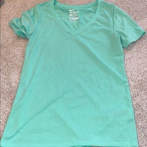 mint colored short sleeve nike workout top